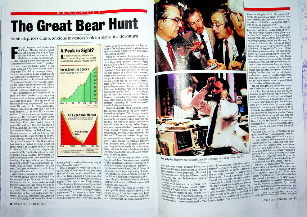 Newsweek Magazine April 28 1986 Reagan Libya Raid Stocks Rise Bear Market Coming