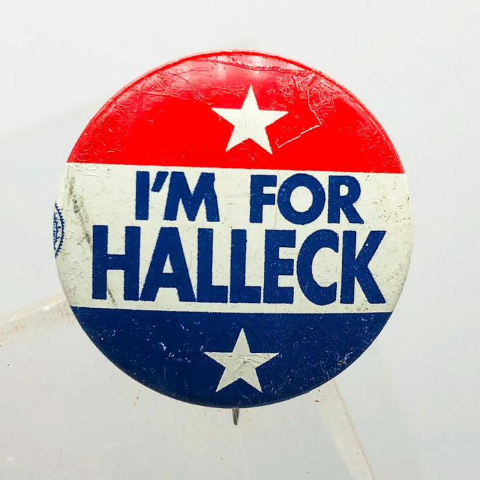 I'm For Halleck Button Pin .75" Indiana Politician Campaign Republican Stars 3