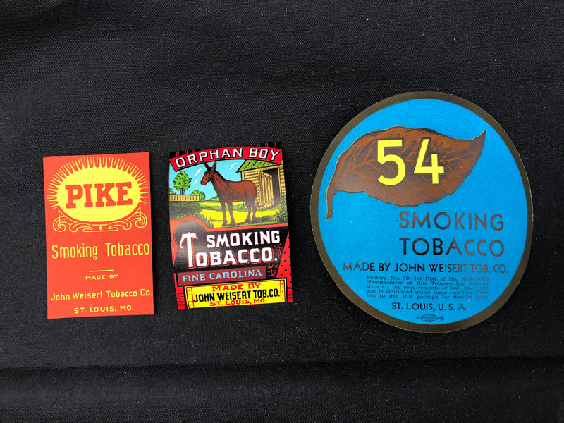 Vintage Smoking Tobacco Labels Wrappers Pike Orphan Boy John Weisert Original