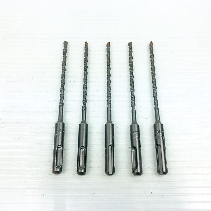 5pk Hammer Drill Bits 3/16"x6" SDS Plus 3.5" LOC Carbide Tip Rotary Concrete