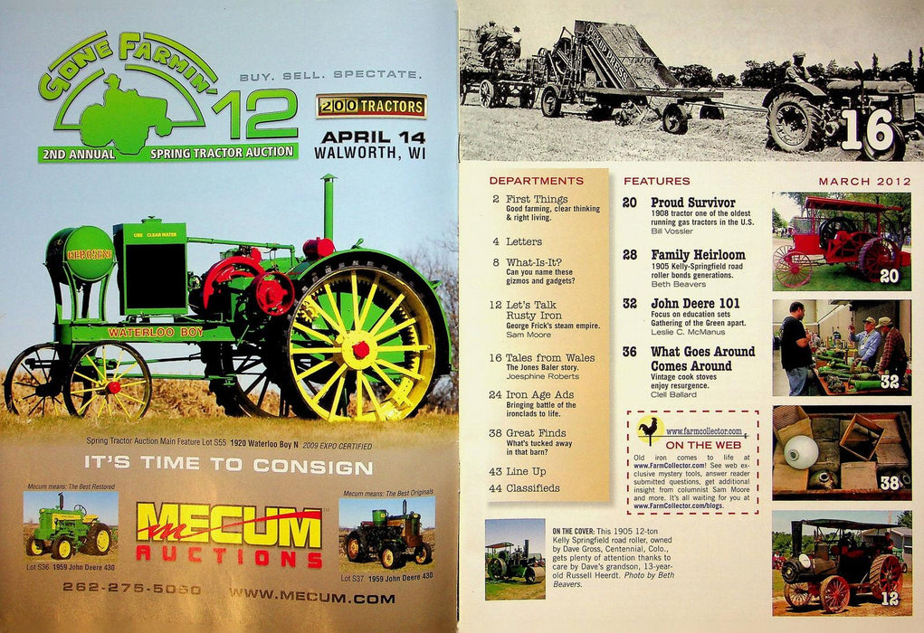 Farm Collector Magazine March 2012 Vol 14 # 8 Oldest Running Gas Tractor