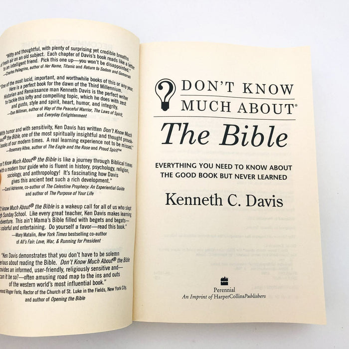 Don't Know Much About The Bible Paperback Kenneth C Davis 1998 Religious History 6