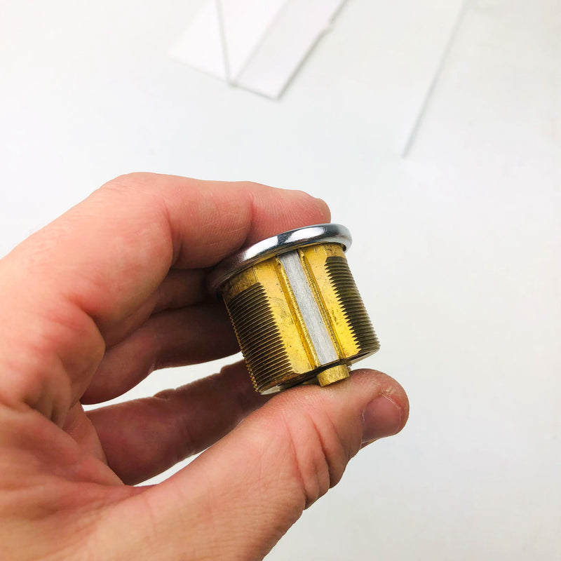 Yale Mortise Cylinder 1153 O Bittings US26 Bright Chrome GE Keyway New Old Stock