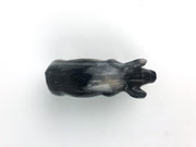 Marble Pig Figurine Black Gray Piggy Statue Stone 2" Tall 6