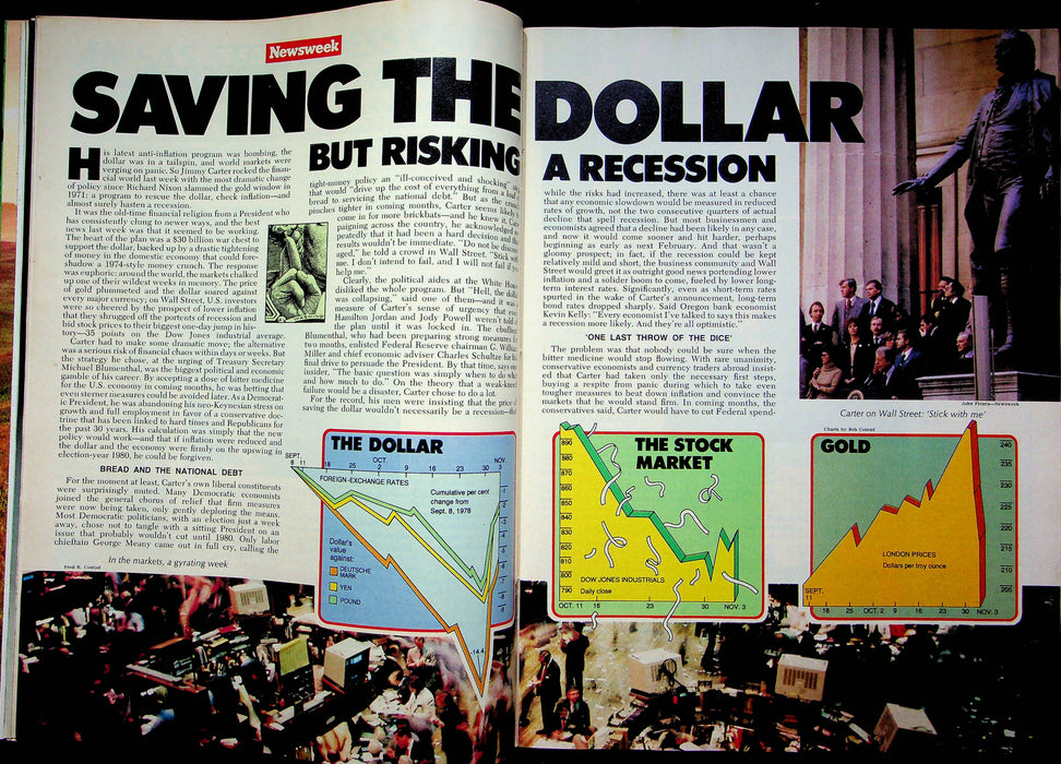 Newsweek Magazine November 13 1978 President Carter Dollar Rescue Recession 3