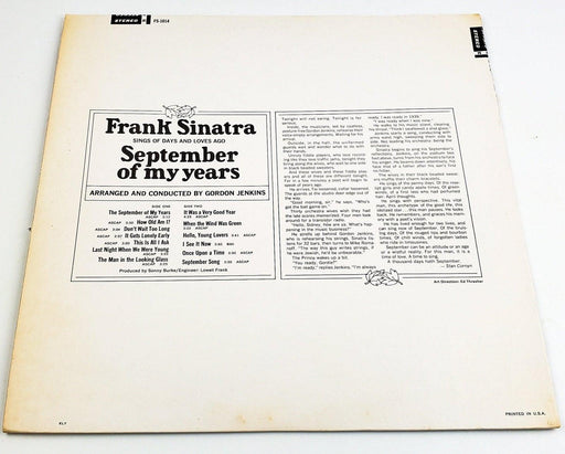 Frank Sinatra September Of My Years 33 RPM LP Record Reprise 1965 1014 2