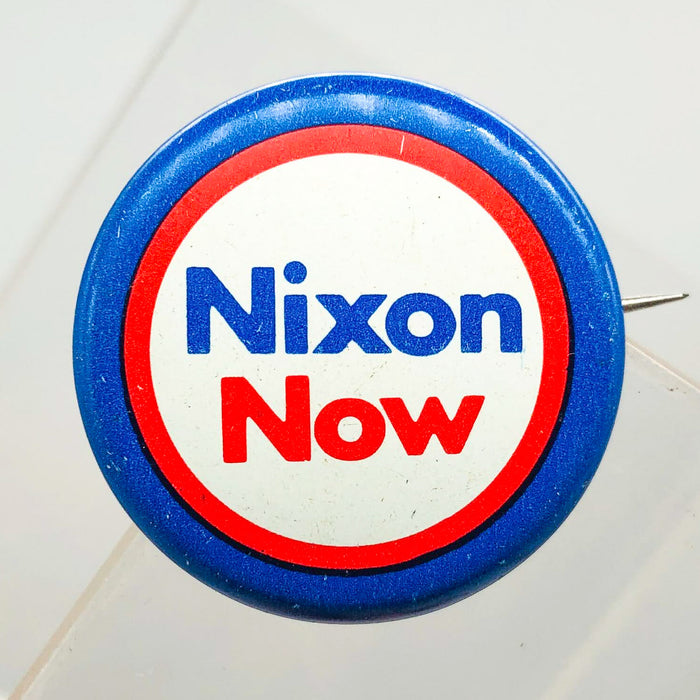 Richard Nixon Now Button Pin 1" Presidential Campaign Politics COADCO Vintage 3