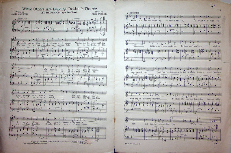 Sheet Music While Others Are Building Castles In The Air Jack Mahoney F Fisher 2