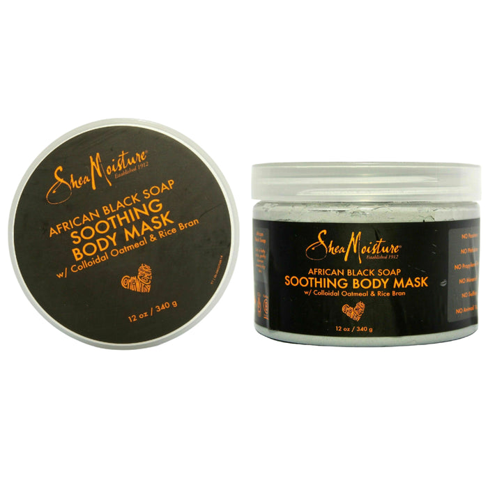 Shea Moisture African Black Soap Soothing Body Mask w/ Colloidal Oatmeal 12oz x2