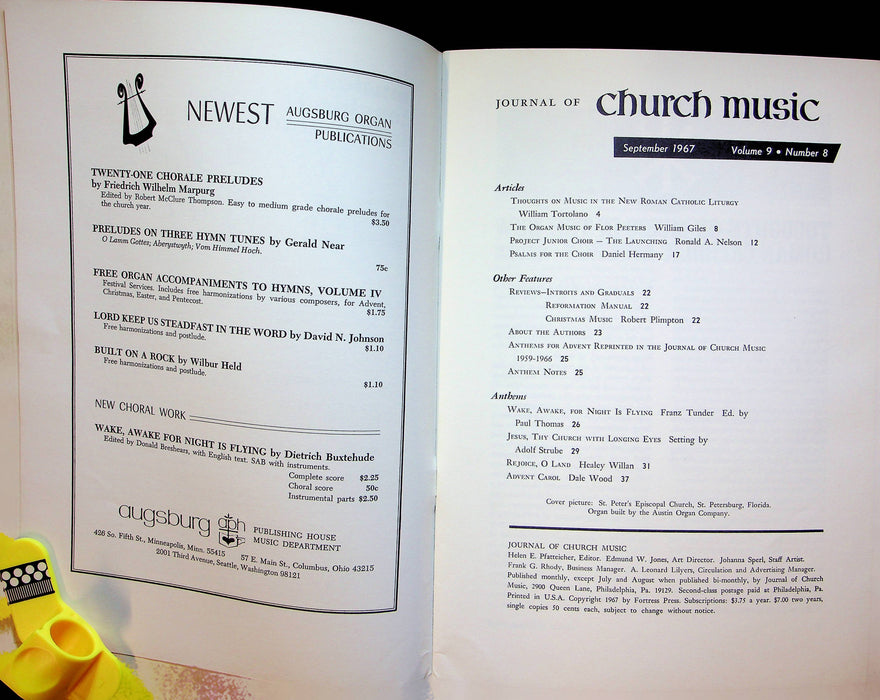 Journal of Church Music Magazine Sep 1967 Music in New Roman Catholic Liturgy 4