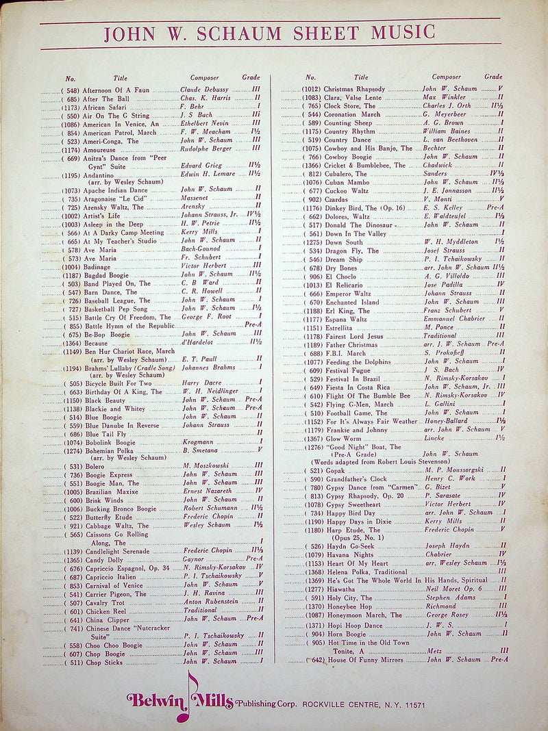 Sheet Music Fairest Lord Jesus John Schaum Arrangement 1957 Christian Religious 3