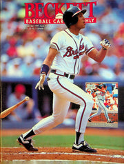 Beckett Baseball Magazine September 1991 # 78 Dave Justice Braves Scott Erickson 1