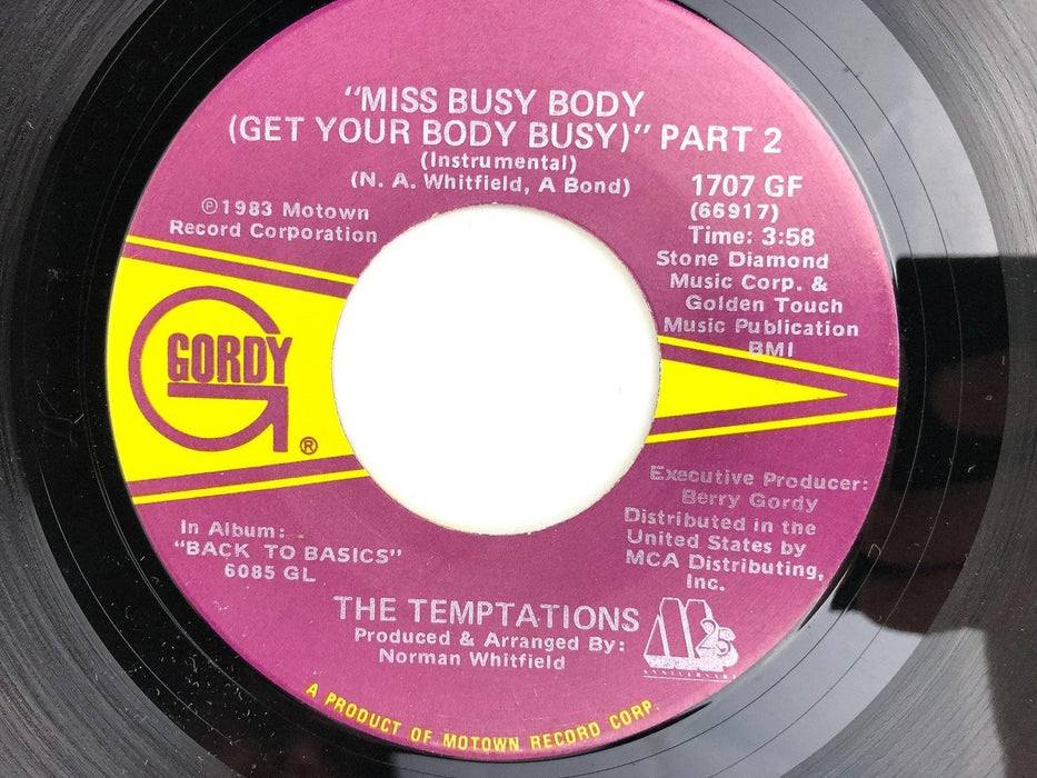 Temptations 45 RPM 7" Single Miss Busy Body Get Your Body Busy Gordy 1983 4