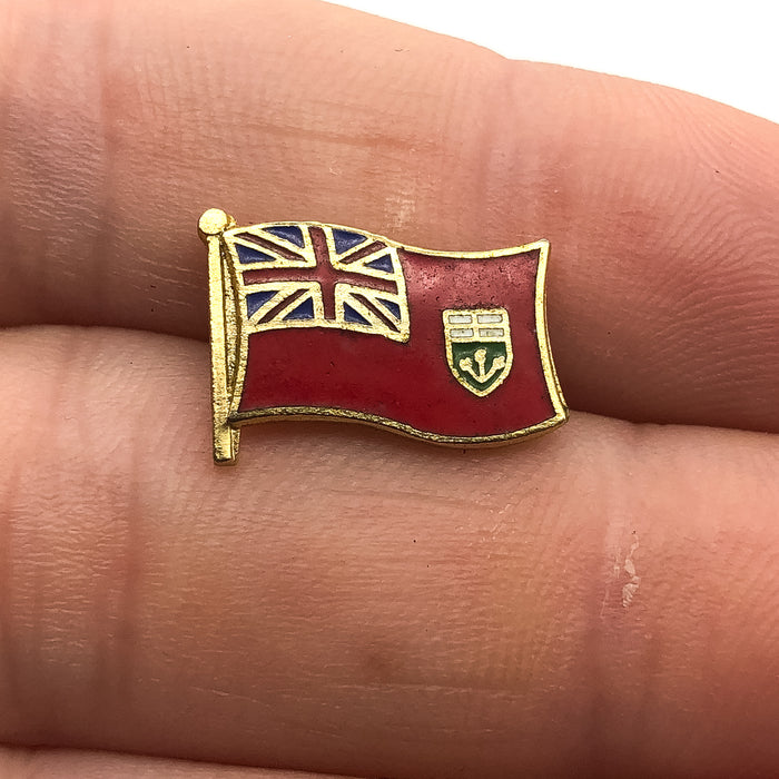 Ontario Flag Lapel Pin Canadian Flag Vintage Red Great Britain Flag 1