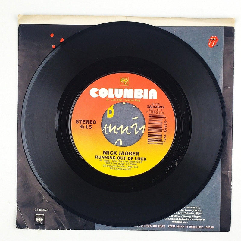 Mick Jagger Lucky In Love Record 45 RPM Single 38-04893 Columbia 1985 4