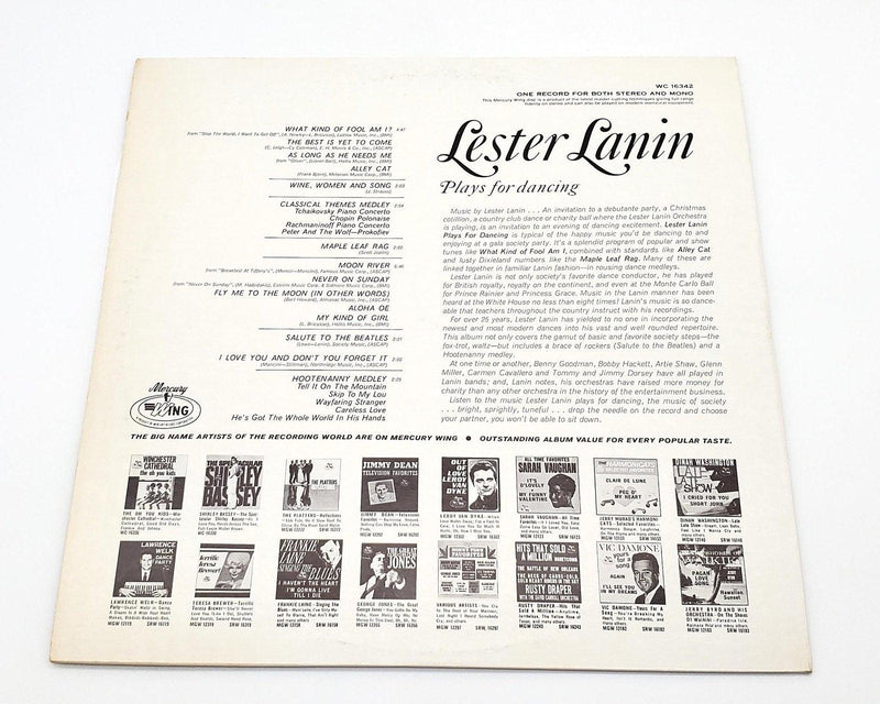 Lester Lanin Lester Lanin Plays for dancing 33 RPM LP Record Mercury 1964 2
