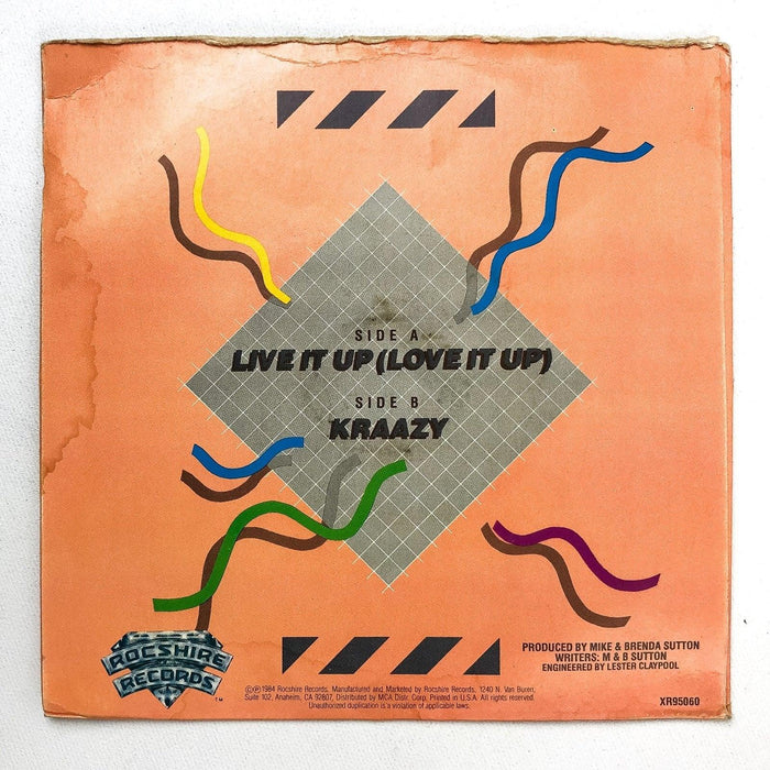 The Suttons 45 RPM 7" Single Live It Up Love It Up / Kraazy Rockshire Records 5