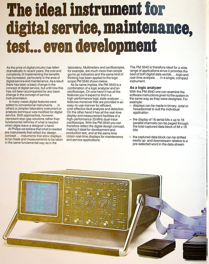 Philips PM Line Oscilliscope Brochures PM 3263, 3212, 3540 & More Lot of 4