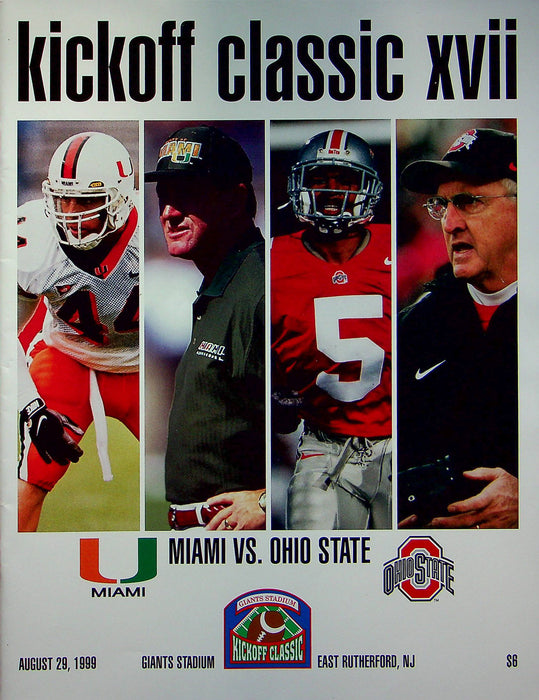 Kickoff Classic XVII Program Ohio State Buckeye Vs Miami Hurricane Giant Stadium