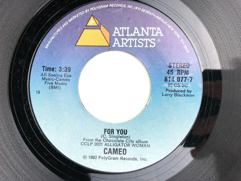 Cameo 45 RPM 7" Single Slow Movin' / For You Polygram 1982 Record 1