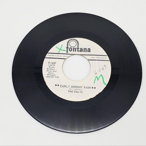 The Daly's Early Mornin' Rain Single Record Fontana 1969 F-1647 PROMO 1