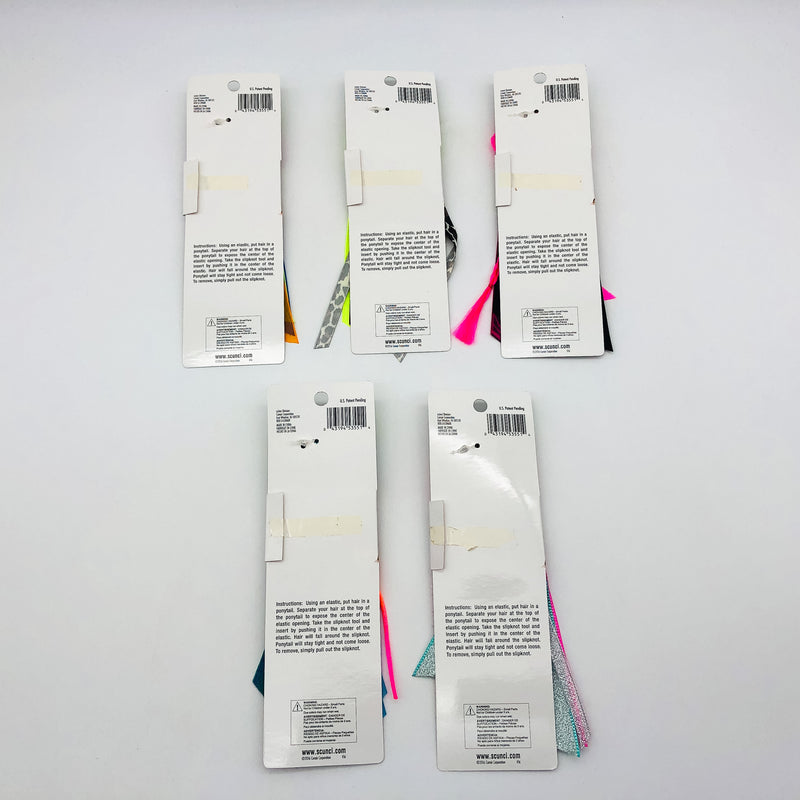 5-Pack Scunci Pop It In Your Pony Ponytail Ribbons No Slip Grip Colorful 53551P