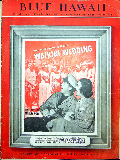 Sheet Music Blue Hawaii Bing Crosby Shirley Ross 1937 Waikiki Wedding Musical 2 1