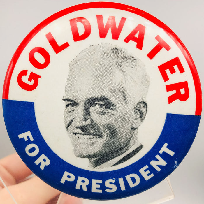 Barry Goldwater For President Button Pin 3.25" Political Campaign Union Made 1