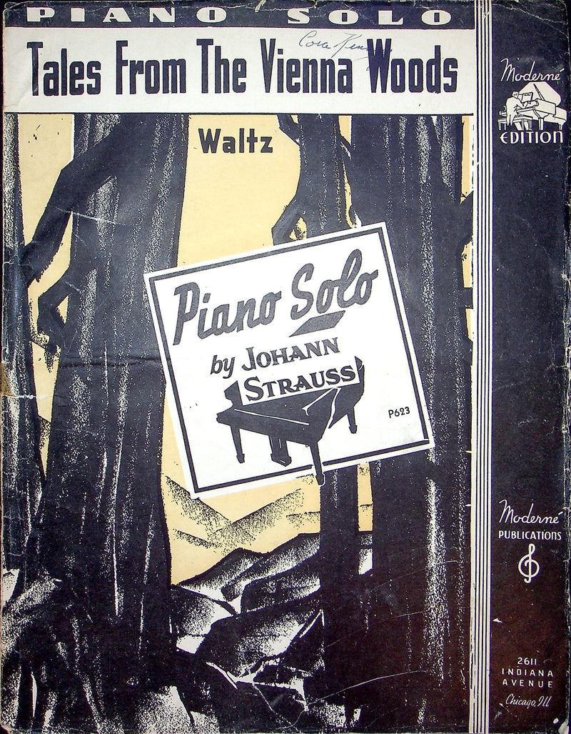 Sheet Music Tales From The Vienna Woods Johann Strauss Waltz Piano Solo 1940 1