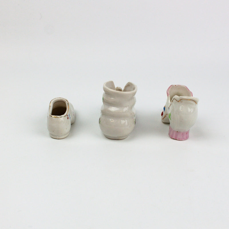 Occupied Japan Mini Shoe, High Heel, Boot w/ Floral Flowers 2 Inches 3