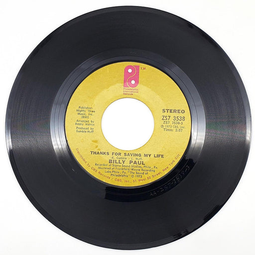 Billy Paul Thanks For Saving My Life 45 Single Record Philadelphia 1973 ZS7 3538 1