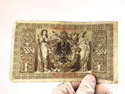 1000 & 100 Mark Reichsbanknote April 1910 Germany WWI Red Green Seals Lot of 3 10