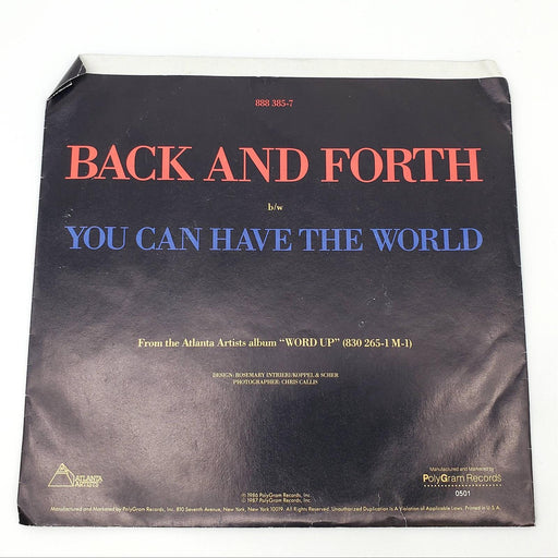 Cameo Back And Forth Single Record Atlantic Records 1987 888 385-7 2