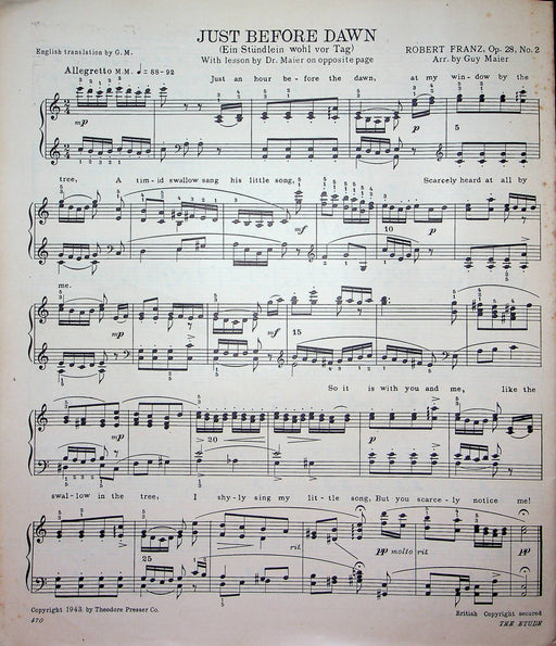 You and You Waltz Die Fledermaus Sheet Music Piano Johann Strauss 1943 Etude Mag 1