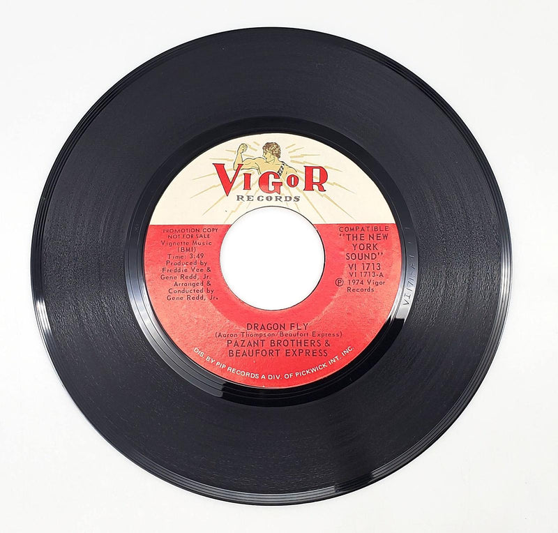 The Pazant Brothers Dragon Fly Dixie Rock 45 RPM Single Record Vigor 1974 PROMO 1