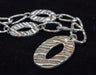Vintage Bill Blass: Silver Tone Hammered Texture Oval Chain Necklace - 20.5" 3