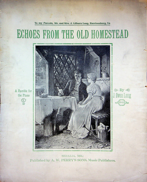 Echoes From The Old Homestead Vintage Sheet Music J Owen Long 1913 A W Perrys 2