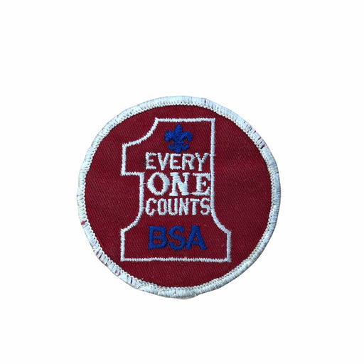 Boy Scouts of America BSA Every One Counts Patch Shoulder Number 1 Red White Blu 1