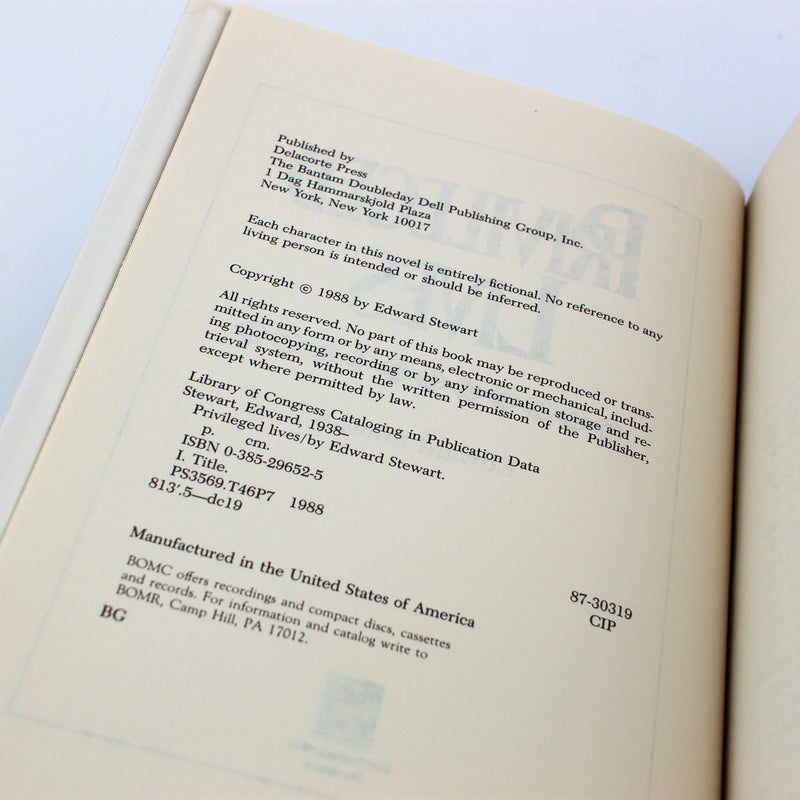 Privileged Lives - Edward Stewart - 1st Edition HC - 1988 - New