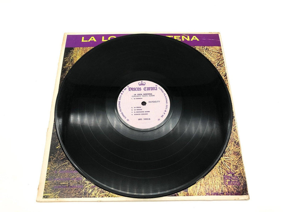 Conjunto Tiempo Alegre La Loca Nortena Record 33 RPM LP DCL 1025 Discos Corona 7