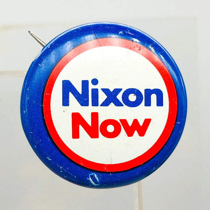 Richard Nixon Now Button Pin 1" Presidential Campaign Politics COADCO Vintage 10