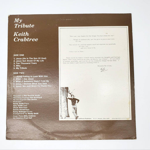 Keith Crabtree My Tribute LP Record Lighthouse Productions Wooster Ohio 2