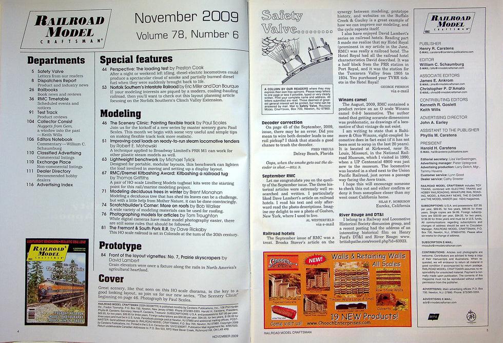 Railroad Model Craftsman Magazine November 2009 Vol 78 No 6 Scenery Clinic