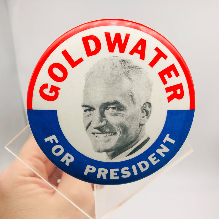 Barry Goldwater For President Button Pin 3.25" Political Campaign Union Made 4