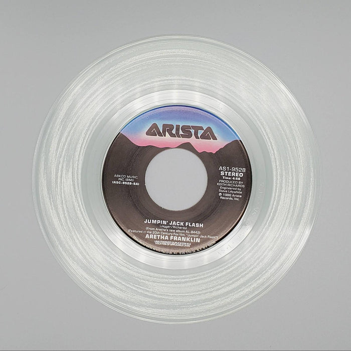 Aretha Franklin Jumpin' Jack Flash Single Record Arista 1986 Clear Vinyl 4