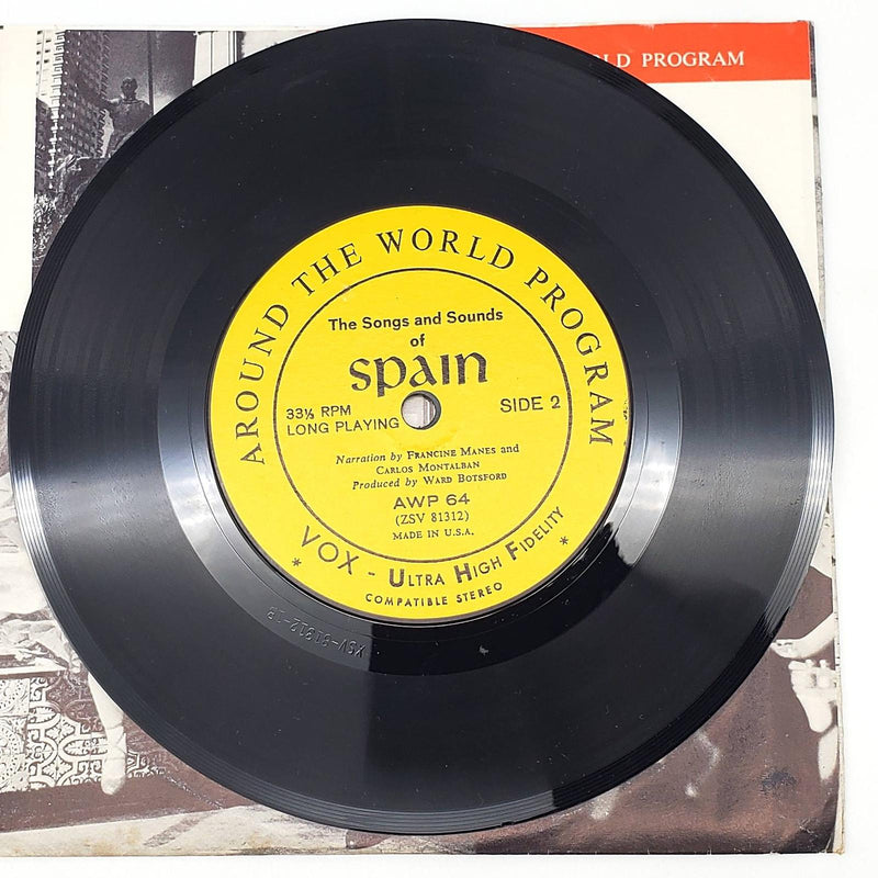 Francine Manes The Songs and Sounds of Spain 33 RPM Single Record VOX AWP 64 3