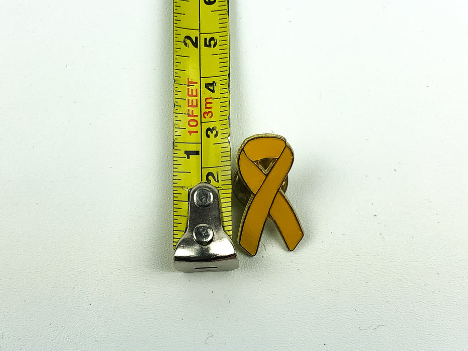 Vintage Yellow Awareness Ribbon Lapel Pin Enamel Glazed Veteran Military