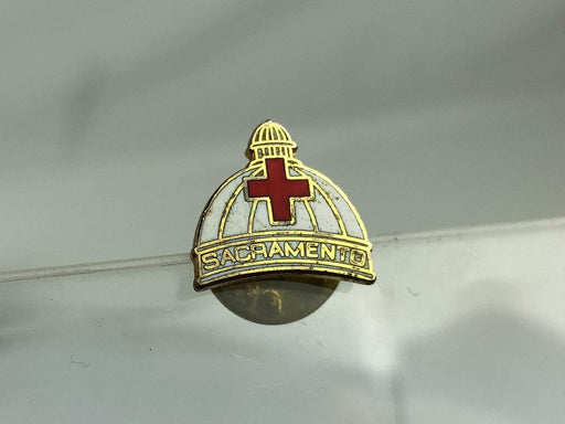 Vintage American Red Cross Lapel Pin Sacramento California State Capitol Dome 1