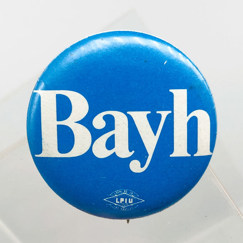 Birch Bayh Political Button Pin 1" Presidential Campaign Indiana Blue Union 2