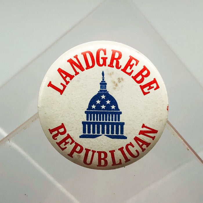 Earl Landgrebe Republican Button 1" Pin Congressman Nixon Defender Watergate 3